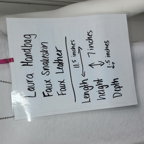 Faux Leather and Faux Snake Skin Laura Clutch style Bag with Wrist Strap - Picture 9 of 9